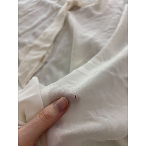 NWT Modcloth Polished And Playful Tie-Neck White Blouse Women’s 4X Defect - Picture 9 of 9